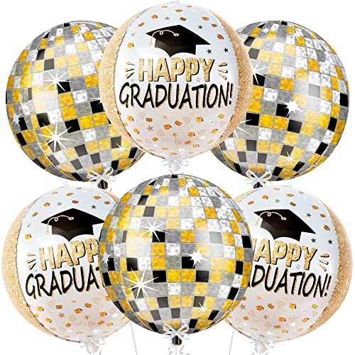 KatchOn, Happy Graduation Balloons 2024 - Pack of 6 | Grad Balloons, Graduation Mylar Balloons for Graduation Party Decorations 2024 | Graduation Hat Balloon | Graduation Decorations Class of 2024