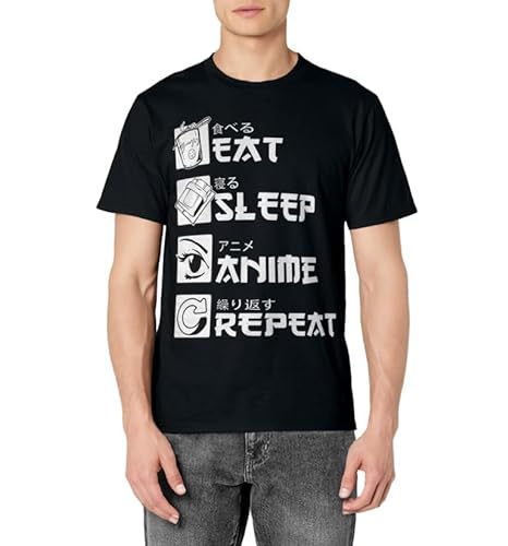 Eat Sleep Anime Repeat Manga Shirts Men Women T-Shirt