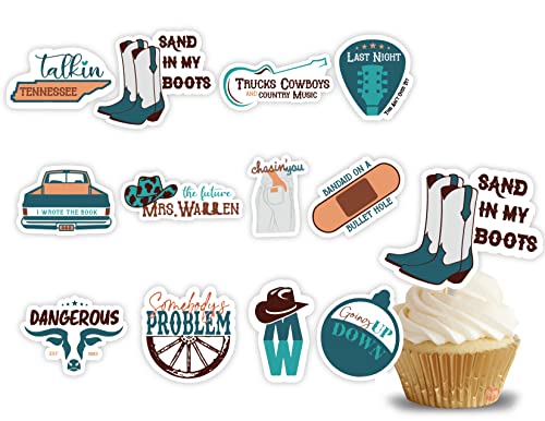Morgan Birthday Party Decorations, Country Music Themed Party Supplies, Cupcake Toppers