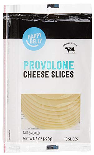 Amazon Brand, Happy Belly Sliced Provolone Cheese, 8 Oz, 10 Slices