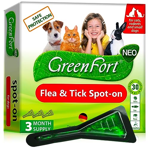 Flea and Tick Prevention for Small Dogs & Cats, Rabbits - Natural Flea Treatment & Pest Control - Topical Flea & Mosquito Repellent for Puppy and Kitten - All Pets