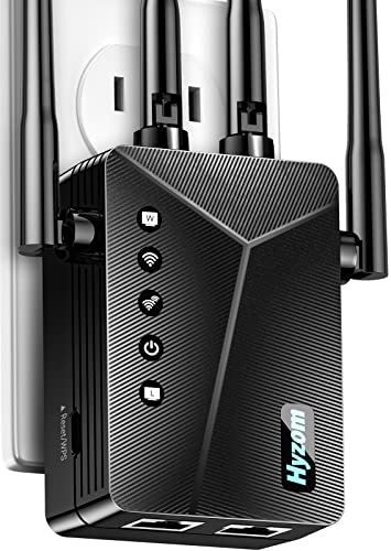 WiFi Extender Internet Booster and Signal Amplifier up to 9882 sq.ft - Long Range Coverage Wi-Fi Repeater for Home - with Ethernet Port & AP Mode, Support 40 Devices,1 Touch Setup
