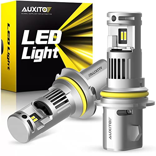 AUXITO 9007/HB5 LED Bulbs, 27000LM 700% Brighter, Canbus Ready Wireless HB5 9007 Plug and Play Halogen Replacements Light Kit, Pack of 2