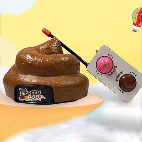 Poop Car with Remote Control, Funny Prank Toys, Interactive Chasing Toys for Animals Pets Cats Dogs, Simulation Shit Toy with Spinning and Farting Action, April Fools Day Halloween Party Event Props