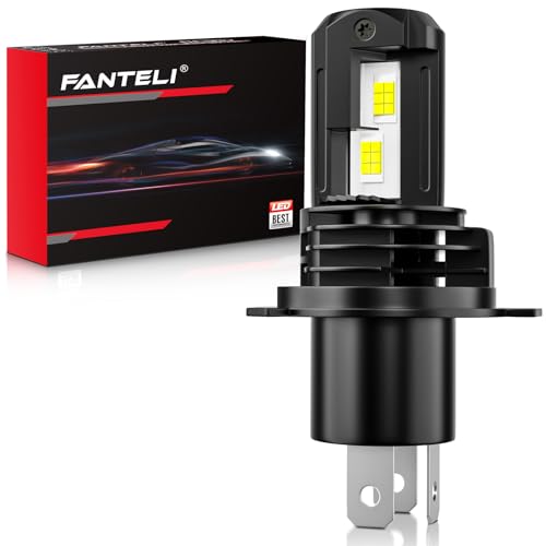 FANTELI H4 LED Bulb Hi/Low Beam Motorcycle, 1:1 Mini Size 600% Brighter,9003LED Bulb 6500K Cool White, Plug and Play for Powersport Off-Road Use, Pack of 1