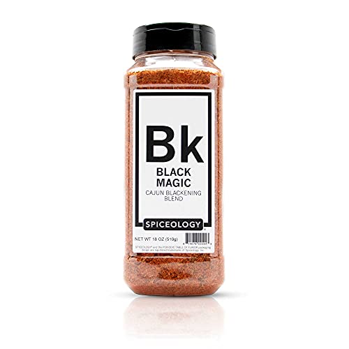 Spiceology - Black Magic - Cajun Blackening Spice Blend - Spicy Creole Dry Rub and Seasoning - Use On: Beef, Chicken, Mac N' Cheese, Turkey, Butter, Seafood or Nuts - 18 oz