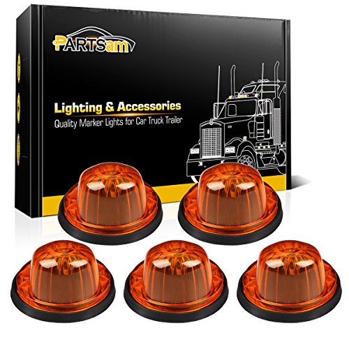 Partsam 5X Roof Running Cab Marker Light Amber Cover Lens/Base Compatible with C/K Series 1973 1974 1975 1976 1977 1978 1979 1980 1981 1982 1983 1984 1985 1986 1987 Pickup Truck