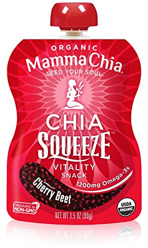 Mamma Chia Squeeze Organic Snack, Cherry Beet, 3.5 Ounce (Pack of 4)