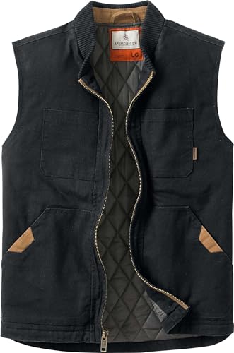 Legendary Whitetails Men's Standard Canvas Cross Trail Vest, Black, Large