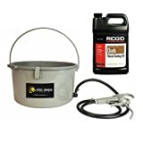 Steel Dragon Tools 418 Handheld Oiler Bucket 10883 and 1 Gallon of RIDGID Dark Pipe Threading Oil for 300 535 700 12R