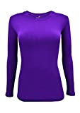 Natural Uniforms Women's Under Scrub Tee Crew Neck Long Sleeve T-Shirt (Purple, Large)