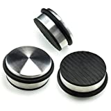 Stainless Steel Door Stopper (3 Pack) 4"x1.85" Premium SofiHome Top Durability Door Stops with Silica Gel Treads  Stylish Decorative Heavy Duty Door Stop for Draft Stopping and Floor & Wall Safety