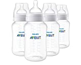 Philips AVENT Anti-Colic Baby Bottles, 11oz, 4pk, Clear, SCY106/04