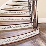 T'was the Night Before Christmas Stair Riser Decals Xmas Staircase Steps Stickers Holiday Stairway Decor Removable Vinyl 12Pcs/Set Over 30 Colors To Choose From