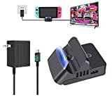 Switch Charger with TV Dock Set for Nintendo Switch, Non-OEM AC Power Adapter with 5ft Charging Cable for Switch/Switch Lite, Portable Docking Station Base for Switch