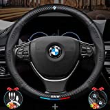 Custom-Fit Steering Wheel Cover for BMW. Car Steering Wheel Covers Auto Interior Accessories, Anti Slip & Odor Free, Designed Accessories for BMW (For BMW,Black)