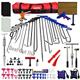 WHDZ Paintless Dent Repair Rods Kit Tools Repair Hammer LED Double Stripe Line Board 21pcs Rods for Car Auto Dent Hail Damage Removal Kit