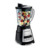 Hamilton Beach 58148A Blender to Puree - Crush Ice - and Make Shakes and Smoothies - 40 Oz Glass Jar - 12 Functions - Black and Stainless,8.66 x 6.5 x 14.69 inches