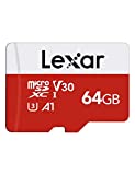 Lexar 64GB Micro SD Card, microSDXC UHS-I Flash Memory Card with Adapter - Up to 100MB/s, A1, U3, Class10, V30, High Speed TF Card