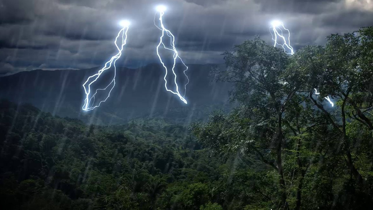 Ultra Dark Evening Rain with Thunder Sounds for Sleep and Meditation