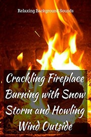 Crackling Fireplace Burning with Snow Storm and Howling Wind Outside - Relaxing Background Sounds