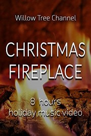 Christmas fireplace, 8 hours holiday music video