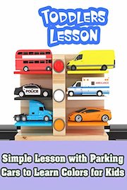 Simple Lesson with Parking Cars to Learn Colors for Kids