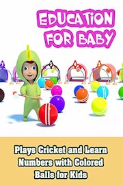 Plays Cricket and Learn Numbers with Colored Balls for Kids