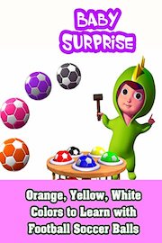 Orange, Yellow, White Colors to Learn with Football Soccer Balls