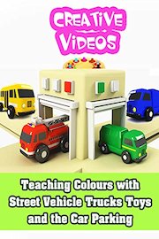 Teaching Colours with Street Vehicle Trucks Toys and the Car Parking
