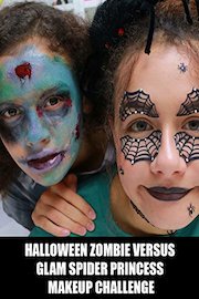 Halloween Zombie Versus Glam Spider Princess Makeup Challenge