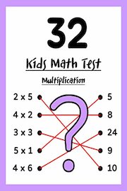 Kids Math Test 32 - Multiplication