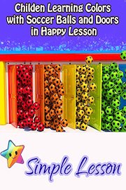 Childen Learning Colors with Soccer Balls and Doors in Happy Lesson