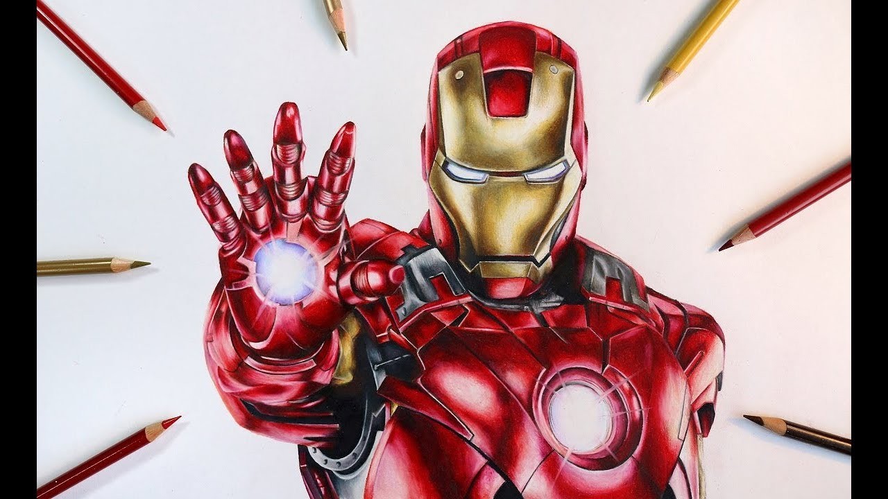 Time Lapse Drawing of Iron Man