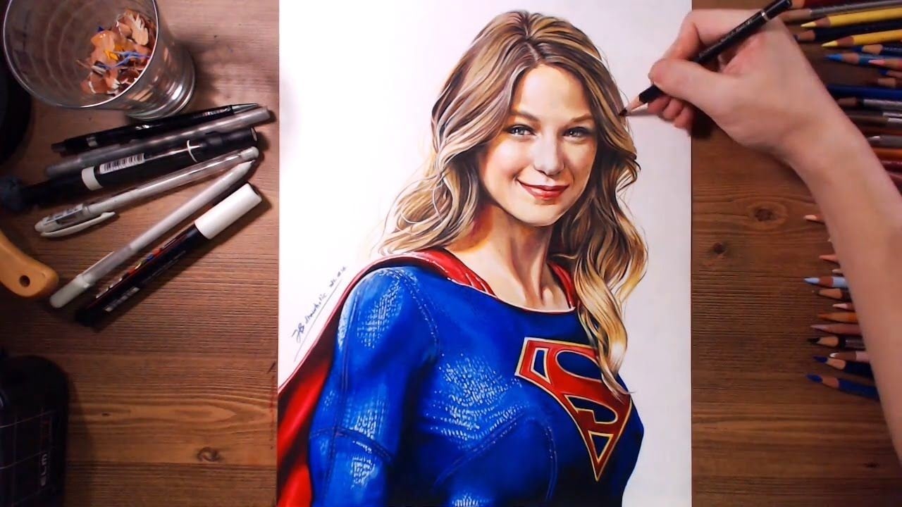 Time Lapse Drawing of Supergirl