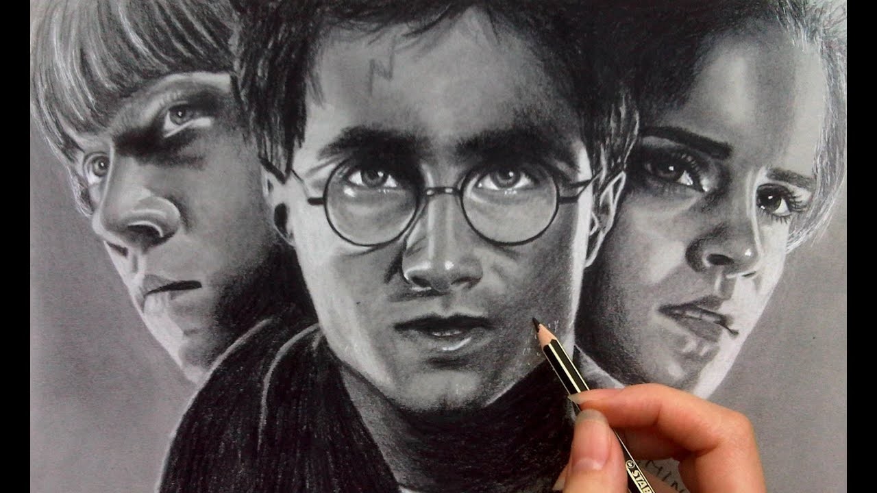 Time Lapse Drawing: Harry Potter Movie Poster