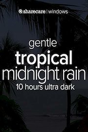 Gentle Tropical Nighttime Rain 10 hours ultra-dark screen