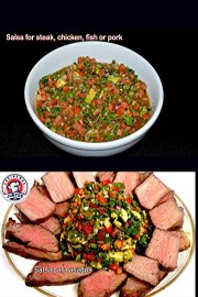 Sauce or salsa for chicken, steaks, pork or fish