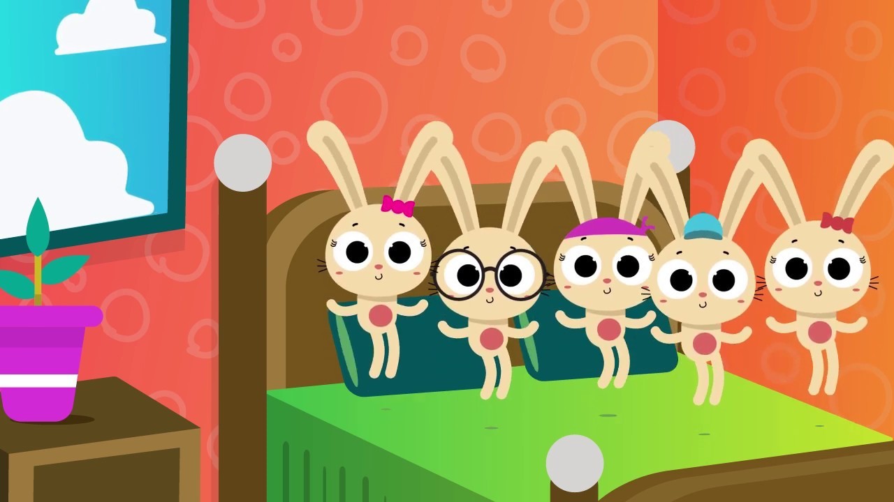 Five Little Bunnies Jumping on the Bed | The Kiboomers