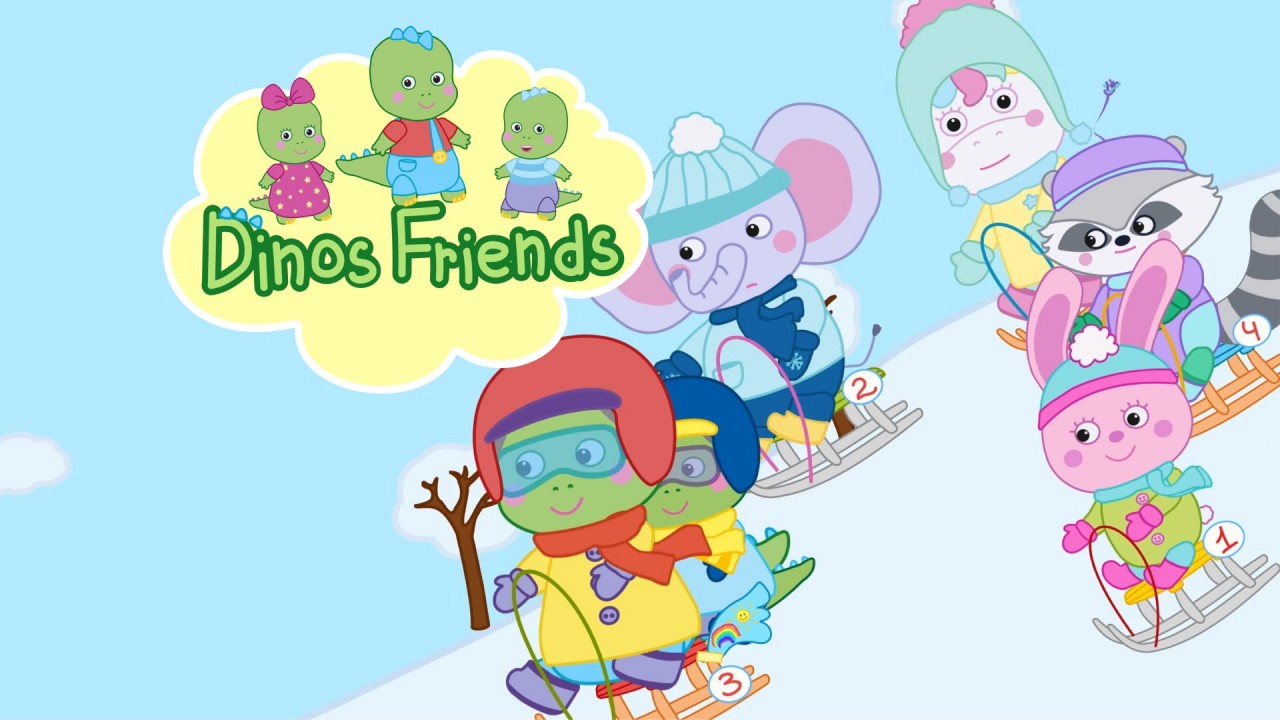 Dinos Friends Sled Racing