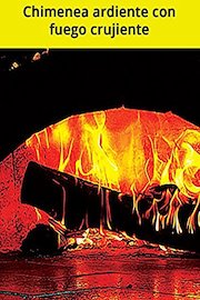 Chimenea ardiente con fuego crujiente