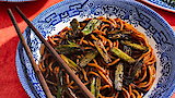 Chinese Noodles and Egg Rolls