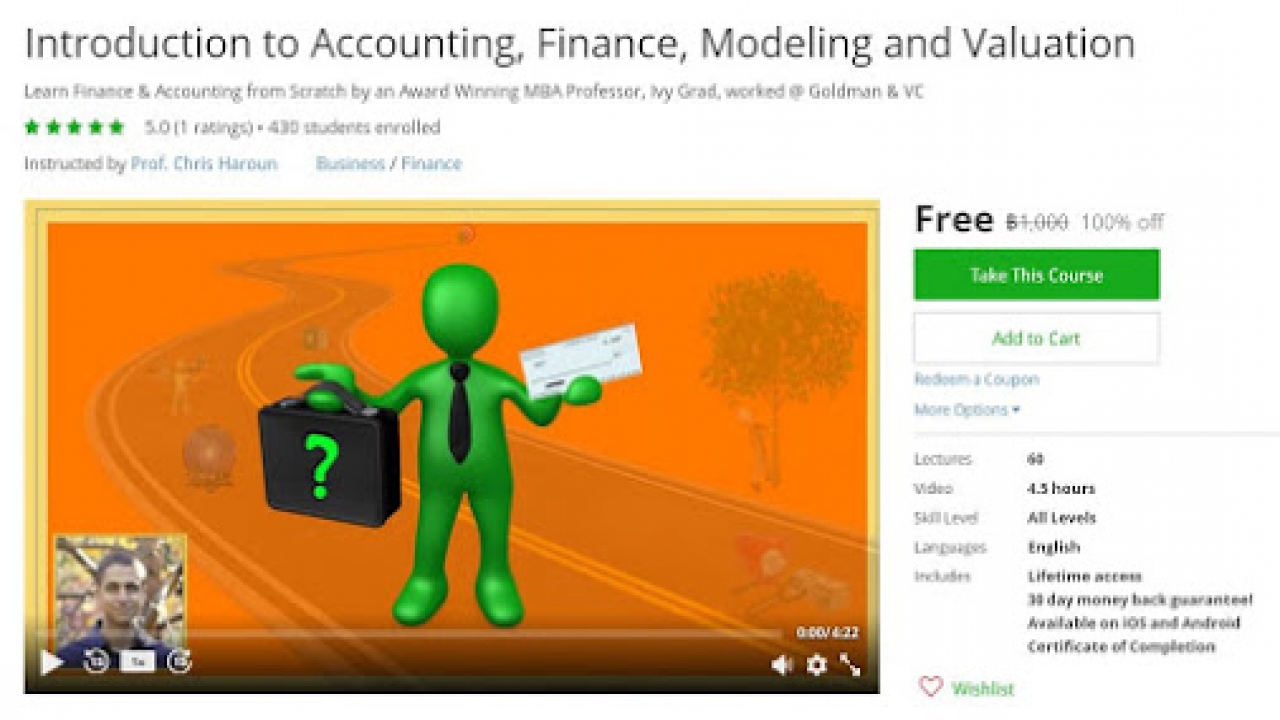 Introduction to Finance, Accounting, Modeling and Valuation