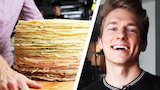 100-Layer Giant Crepe Cake Challenge